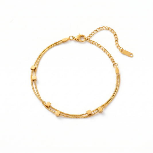 Minimalist Gold Cubes Bracelet