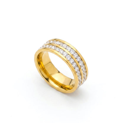 Dual Crystal Band Ring