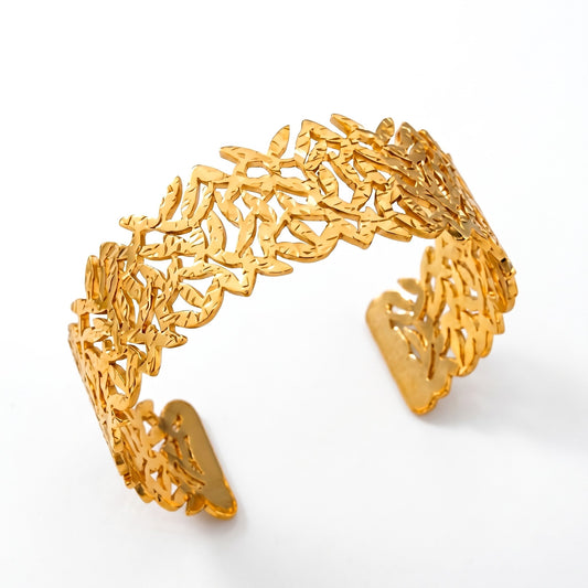 Hollow Leaf Cuff - Adjustable