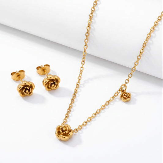 Mini Flower Earrings & Neclace