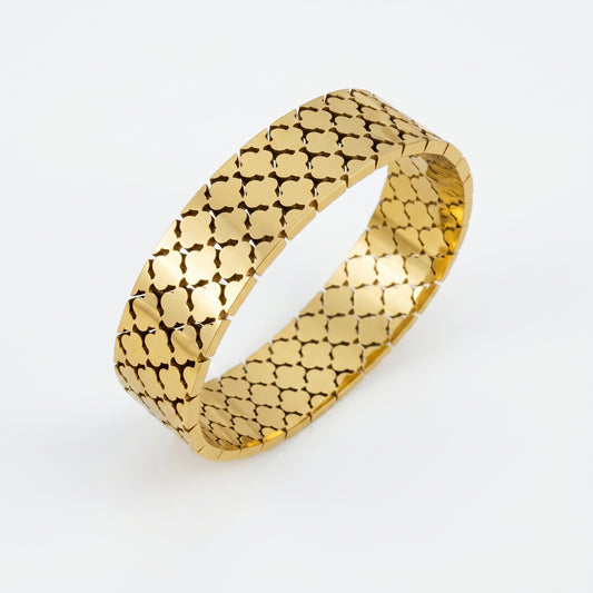 Golden Trellis Bangle | Stainless Steel
