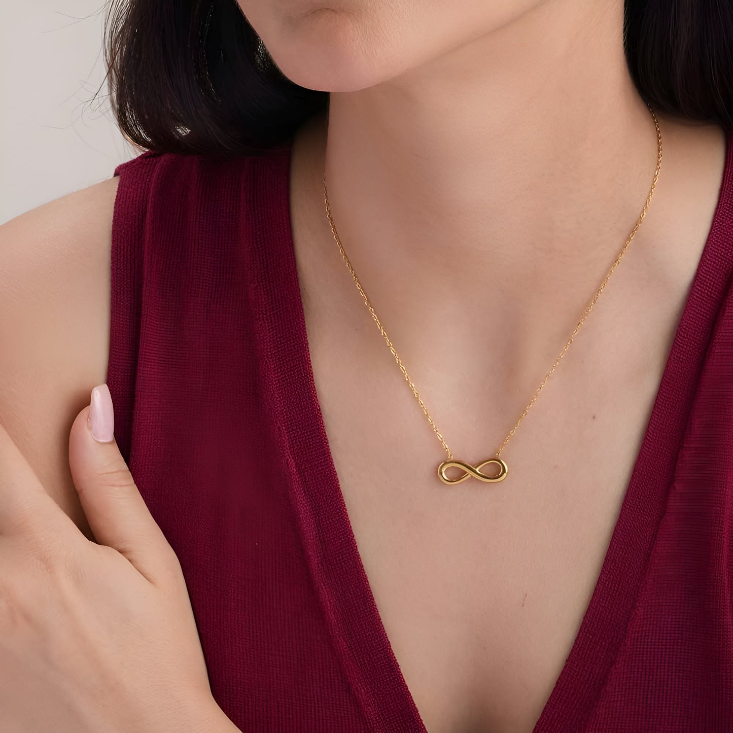 Golden Infinity Loop Necklace