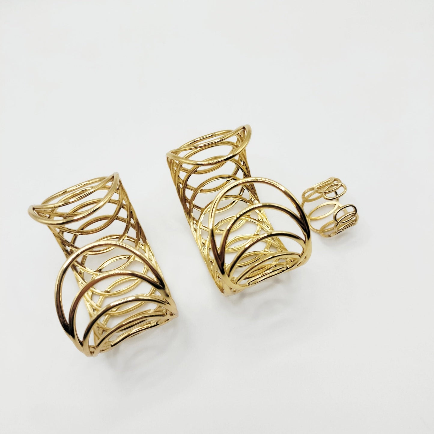 2 WIDE OPEN CUFF BANGLES & RING