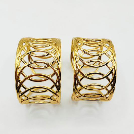 SET OF 2 WIDE OPEN CUFF BANGLES