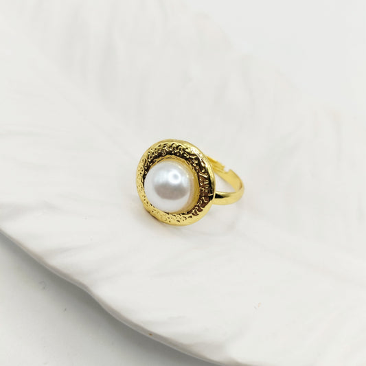 Halo Pearl Ring - Adjustable
