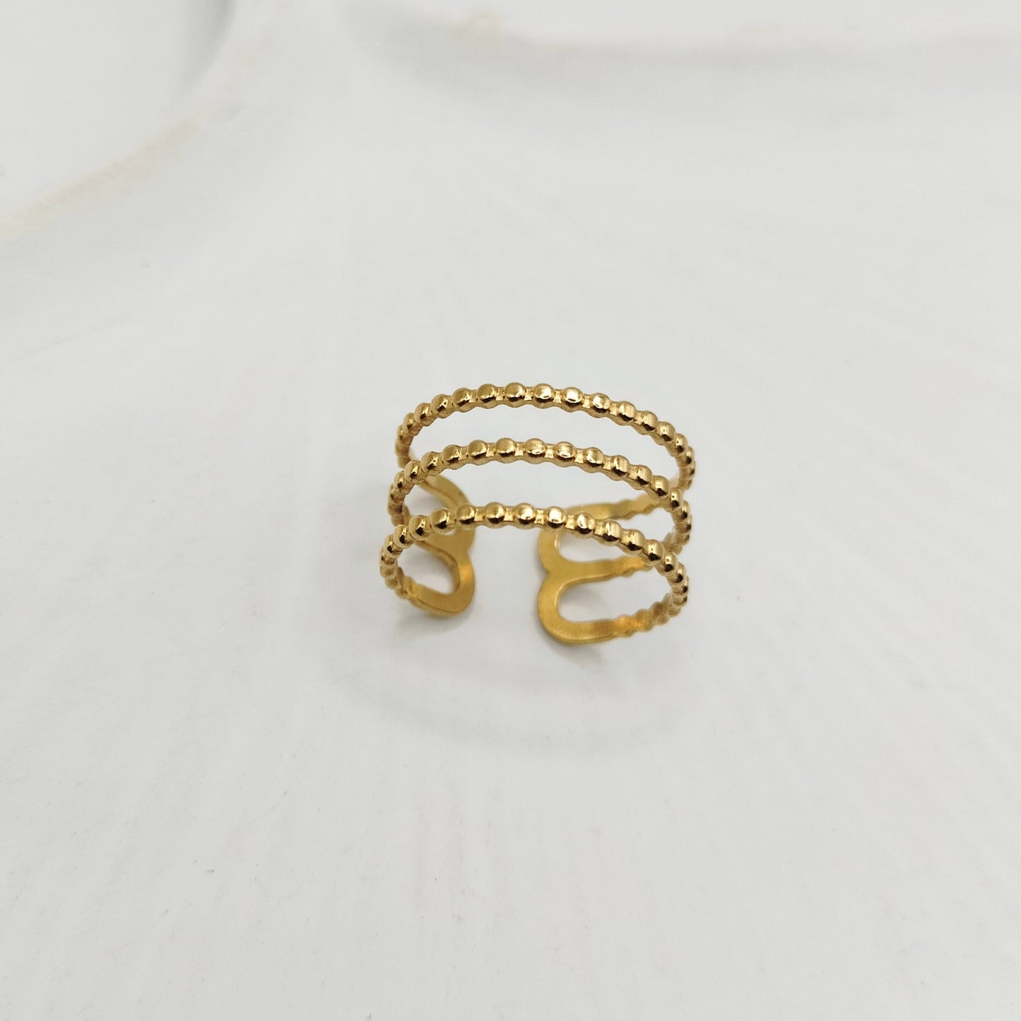 Three Layer Beaded Ring