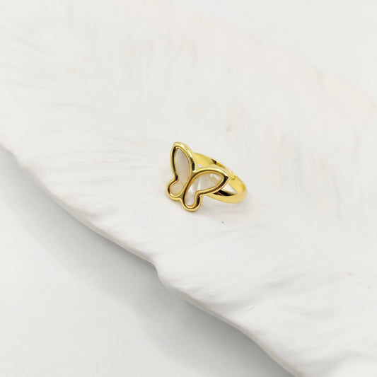 Pearlescent Butterfly Ring