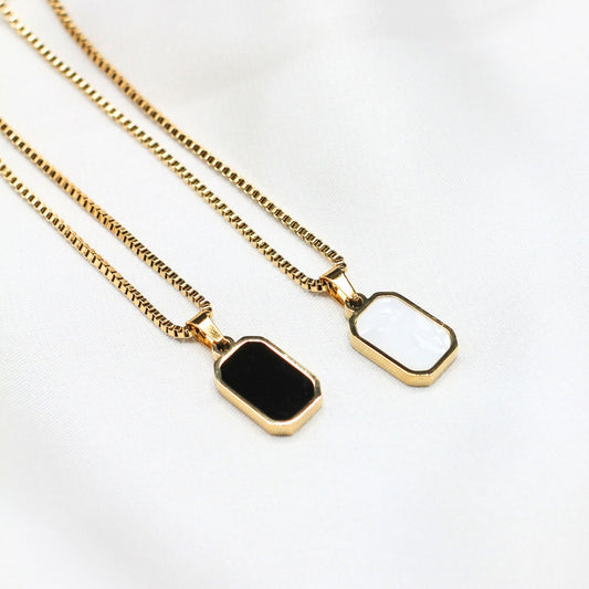 Small Square Necklace (Dual Sided)