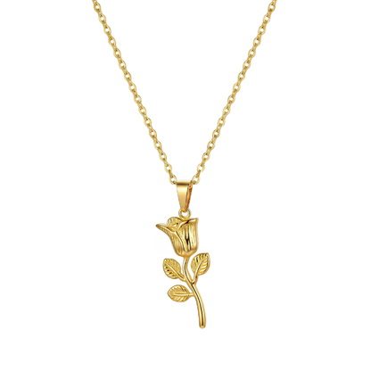 Golden Rose Necklace | Stainless Steel