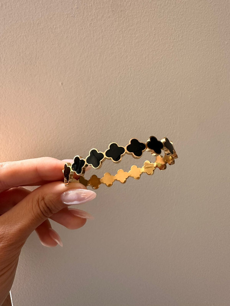 BLACK CLOVER STAINLESS STEEL BANGLE & RING