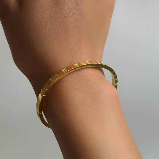 Diamond  Ice Cube Bangle
