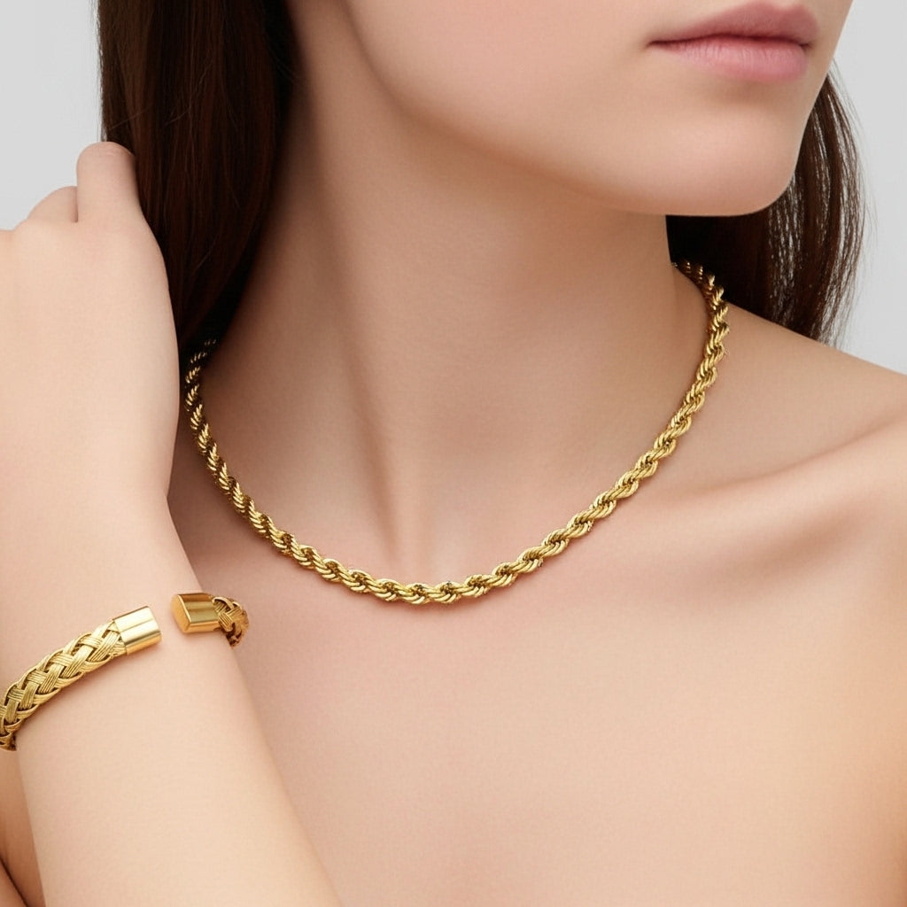 TWISTED ROPE CHAIN + HAND CUFF
