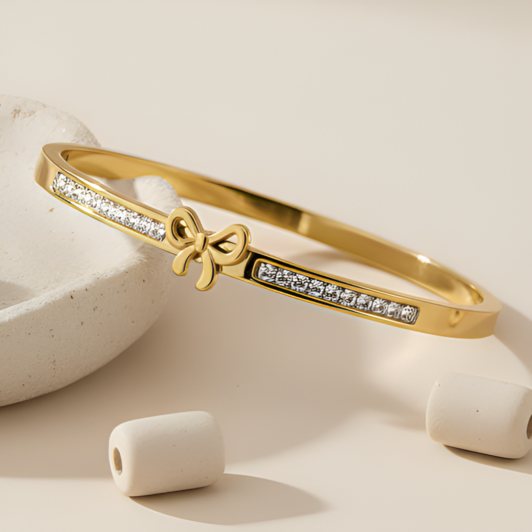 Stone-Studded Ribbon Handcuff