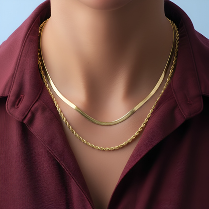 Set Of 2 Necklaces Snake +Milas
