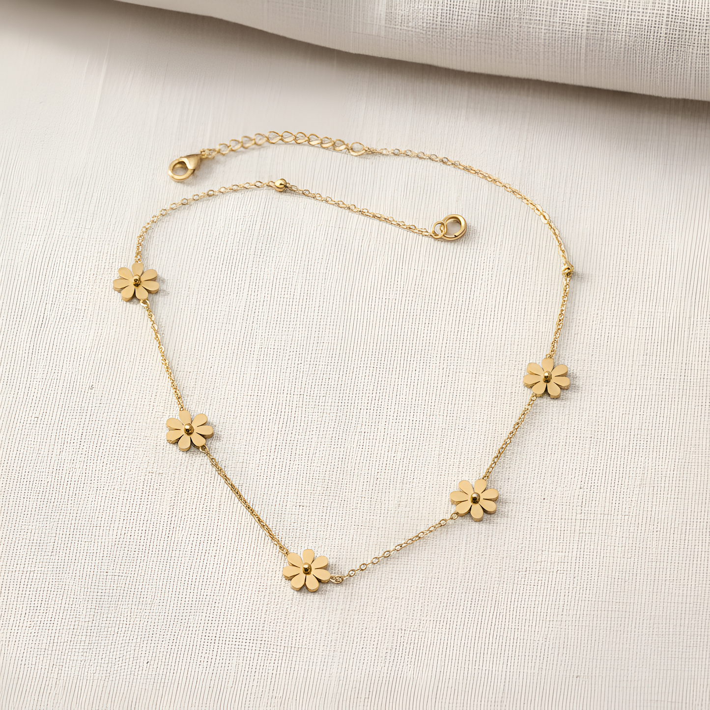 Set of Flower Bangle and Necklace