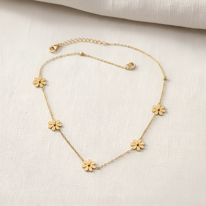 Set of Flower Bangle and Necklace