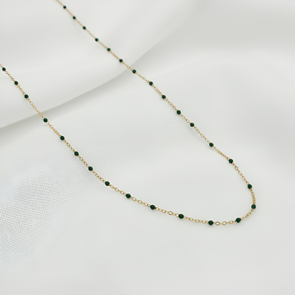 Enamel Beaded Necklace | Stainless Steel