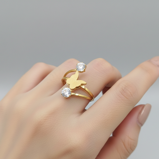 BUTTERFLY TOPAZ ACCENTS RING