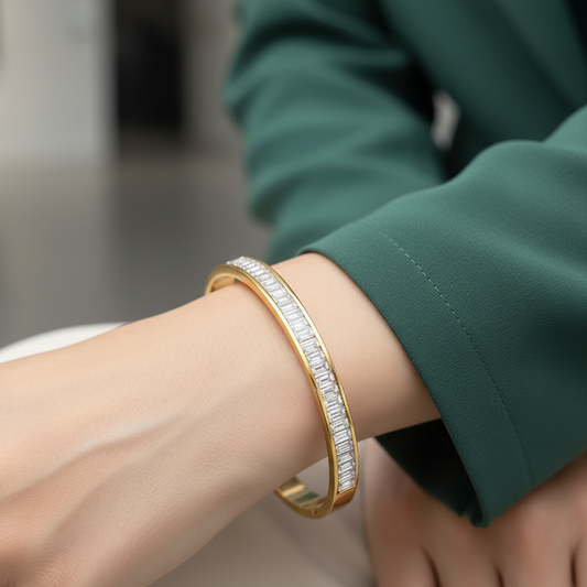 Diamond Stainless Steel Bangle