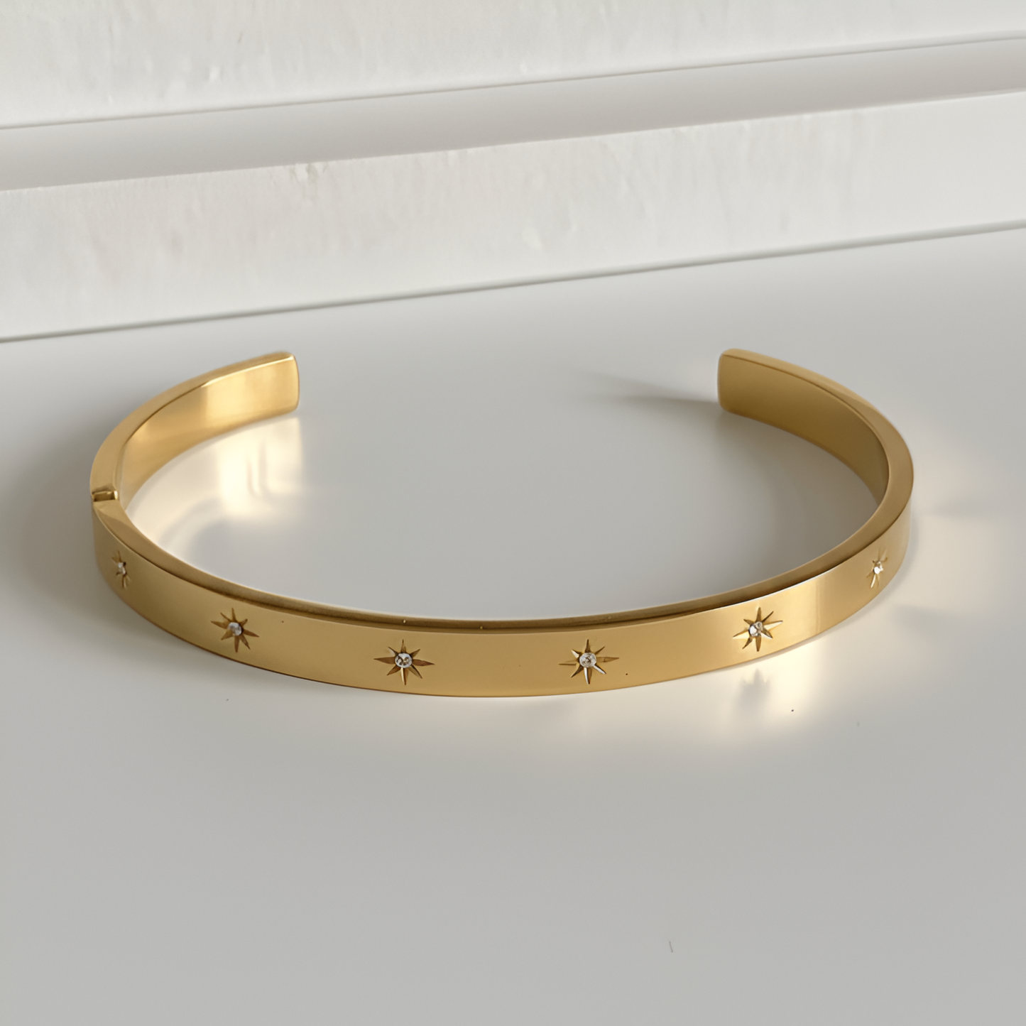 Diamond Star Cuff Bangle-Adjustable