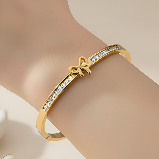 Stone-Studded Ribbon Handcuff