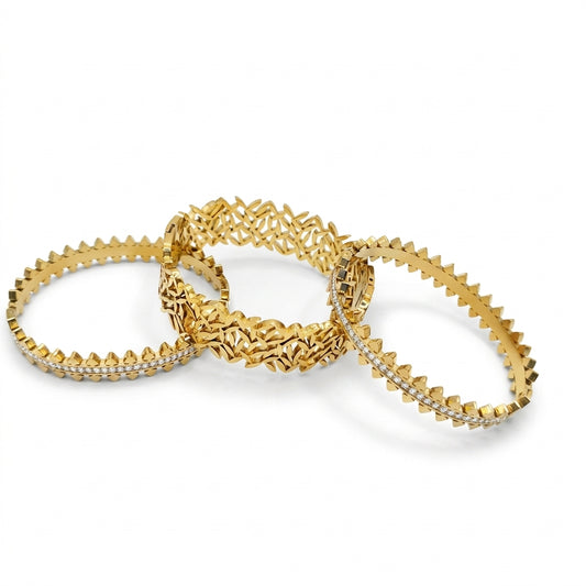 Deal Of 3 Daily Wear Stainless Steel Premium Bangles