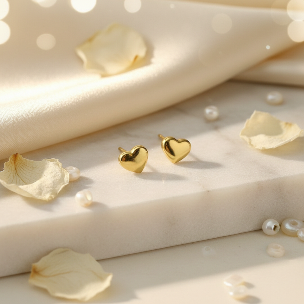 HEART-SHAPED STUD EARRINGS