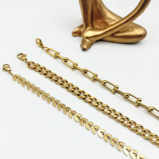 3 PIECE SET STAINLESS STEEL BRACELET