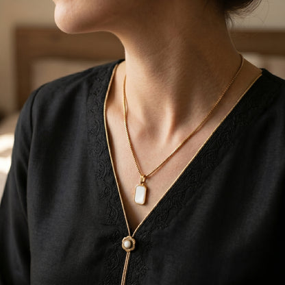 Small Square Necklace (Dual Sided)