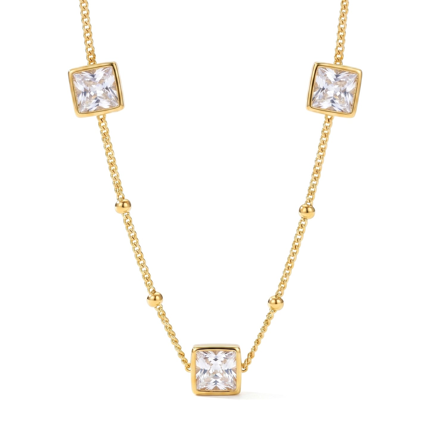 Square Zircon Necklace