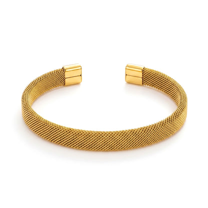 Comfortable Mesh C-Shaped Cuff - Stainless Steel