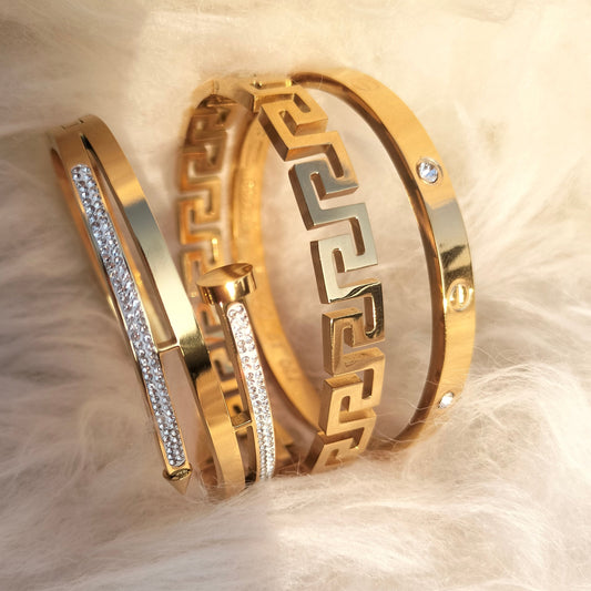 SET OF 3 PREMIUIM STAINLESS STEEL BANGLES