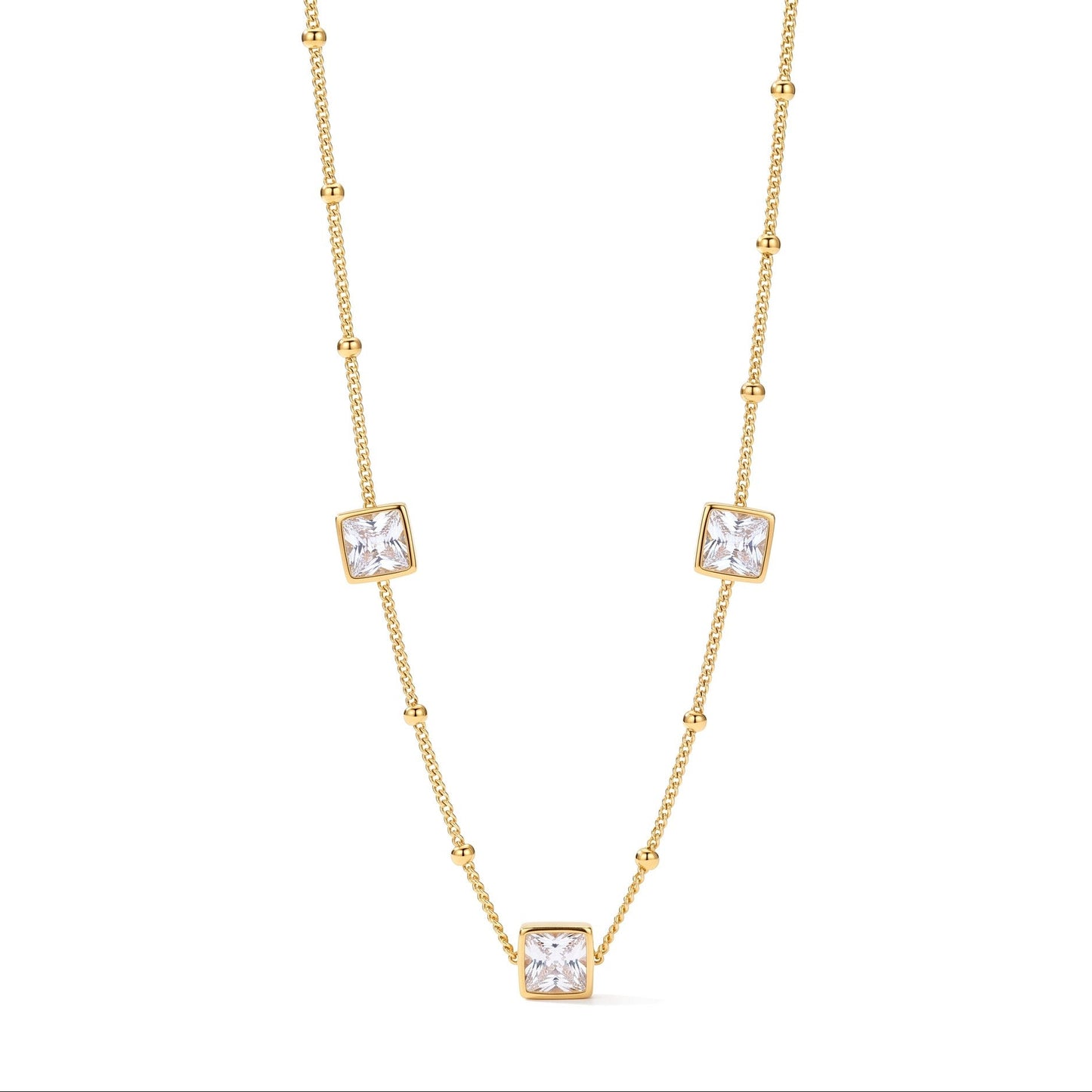 Square Zircon Necklace