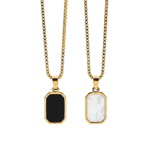 Small Square Necklace (Dual Sided)