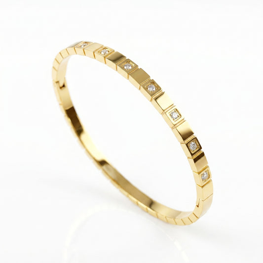 Diamond  Ice Cube Bangle