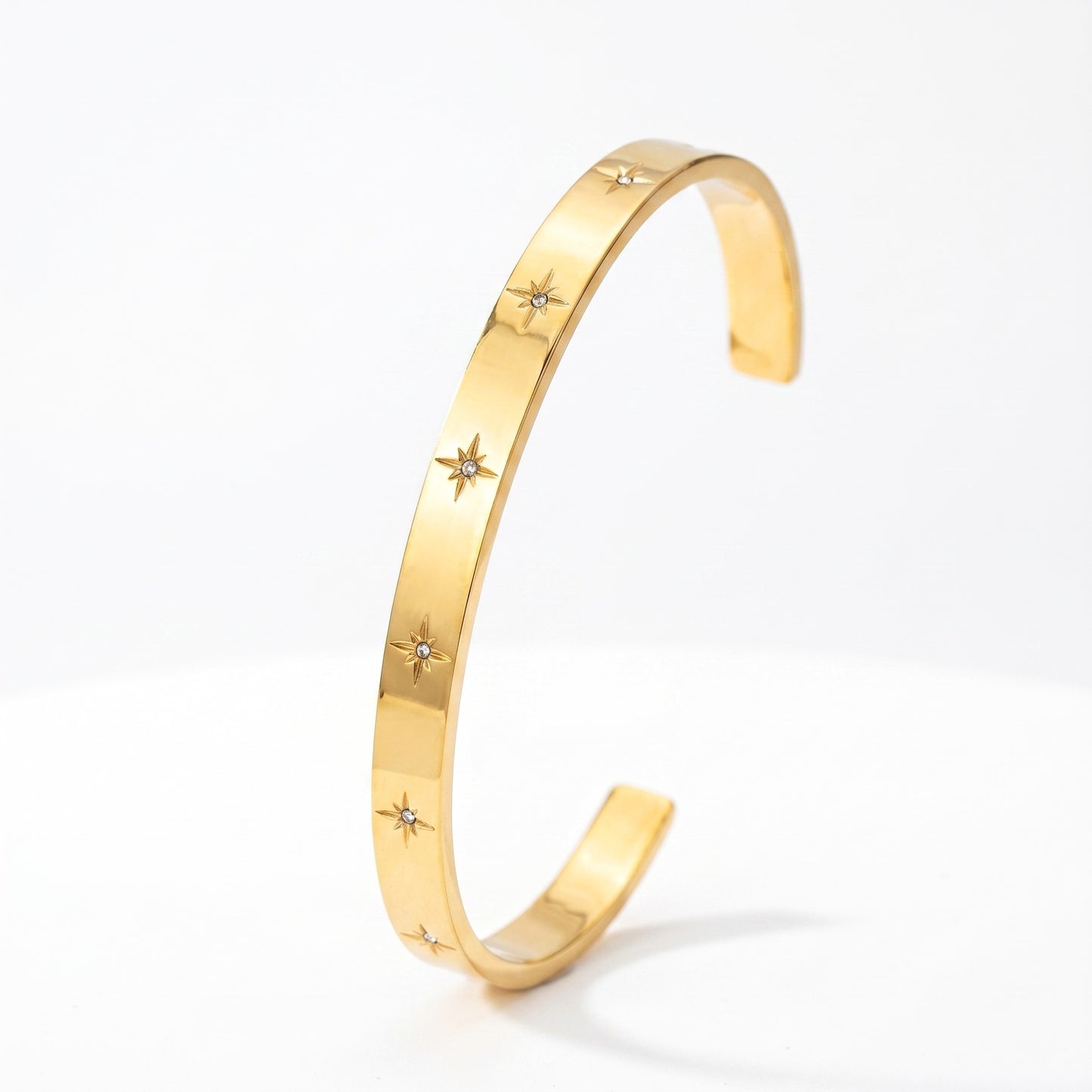 Diamond Star Cuff Bangle-Adjustable