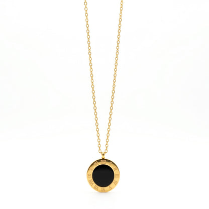 black Circle Necklace