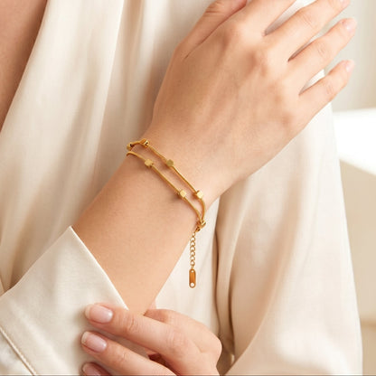 Minimalist Gold Cubes Bracelet