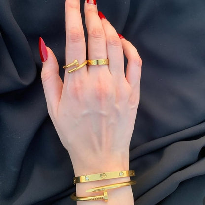 Diamond Love Bracelets And Rings Set