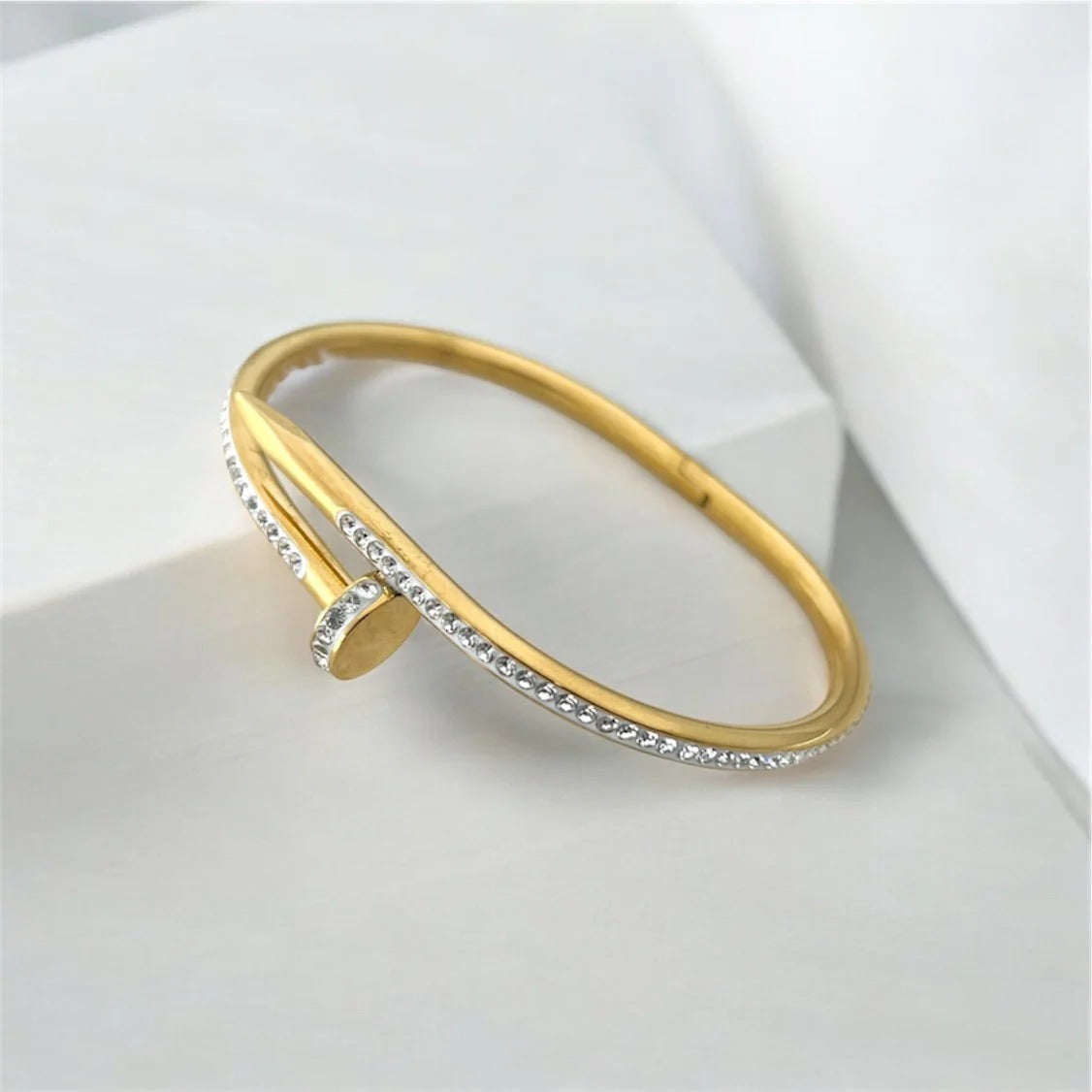 Diamond Nail And Love Bangle Set