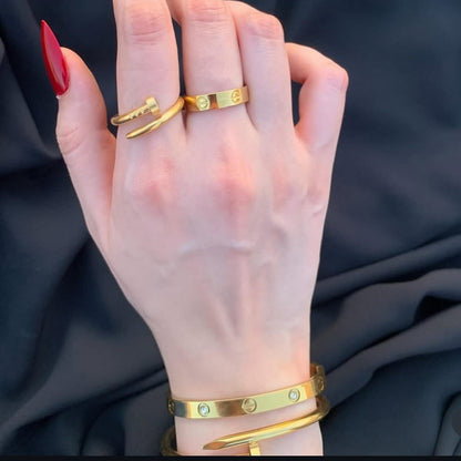 Diamond Love Bracelets And Rings Set