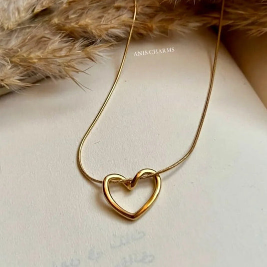 Golden Heart Knot Necklace