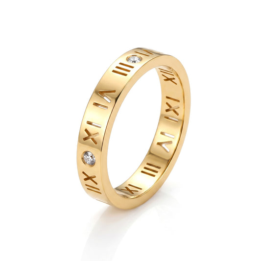 Roman Numeral Band Ring