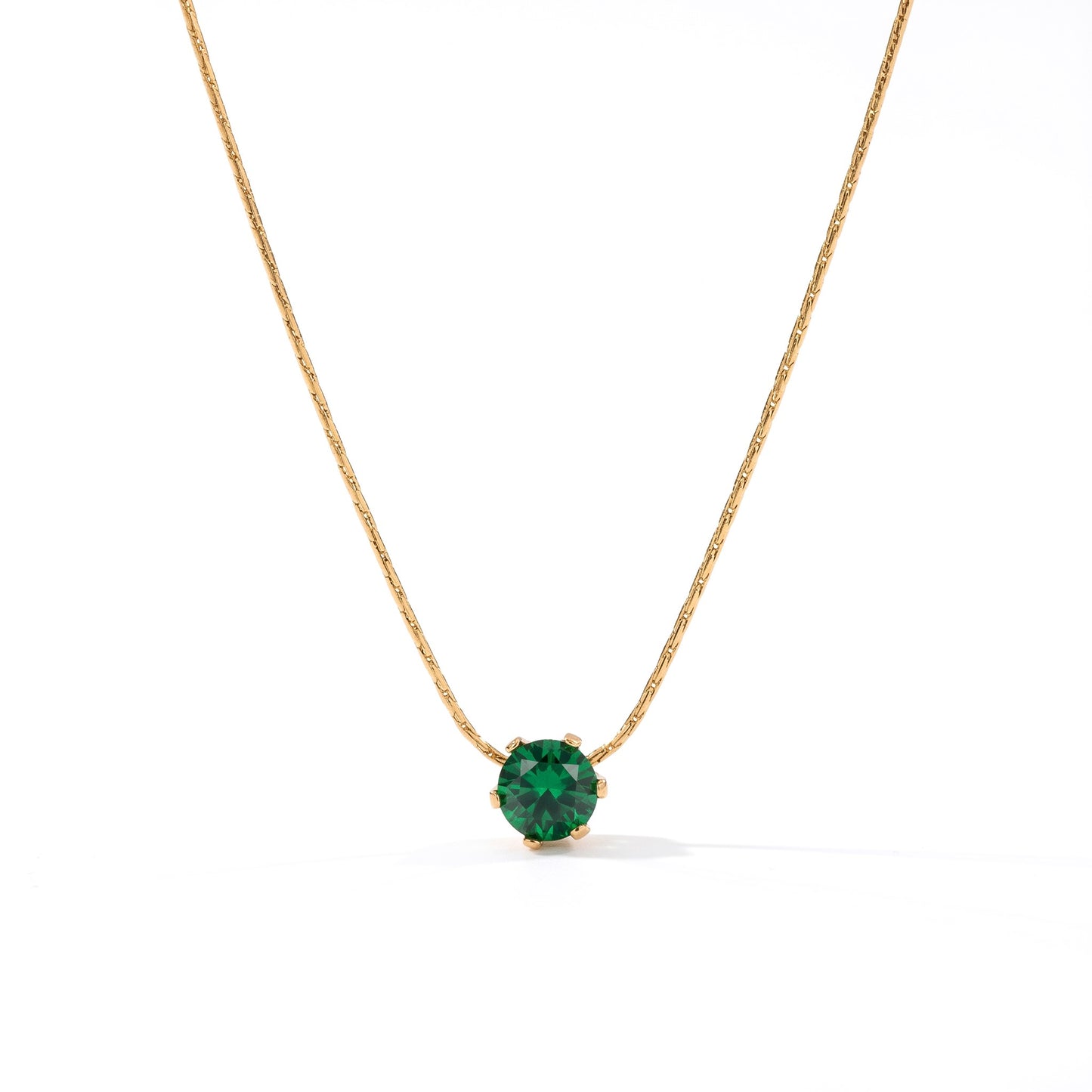 Green Single Stone Necklace