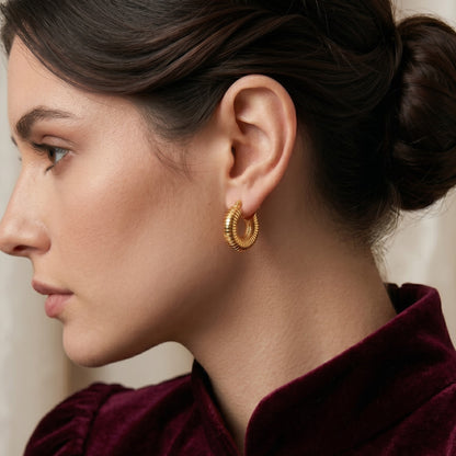 Gold Shrimp Hoop Earrings