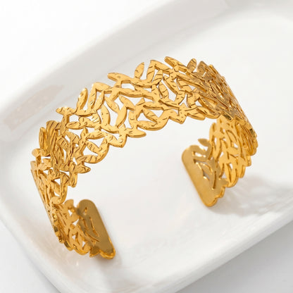 Hollow Leaf Cuff - Adjustable