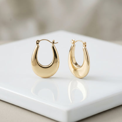 Gold Half Hoop Earrings - Stainless Steel