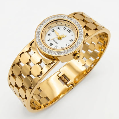 Premium Round Dial Watch + Bangle Deal - Stainless Steel