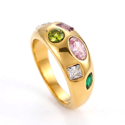 Multi Diamond ring - Stainless Steel