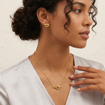 Minimal Gold Knot Jewellery Set | Stainless Steel